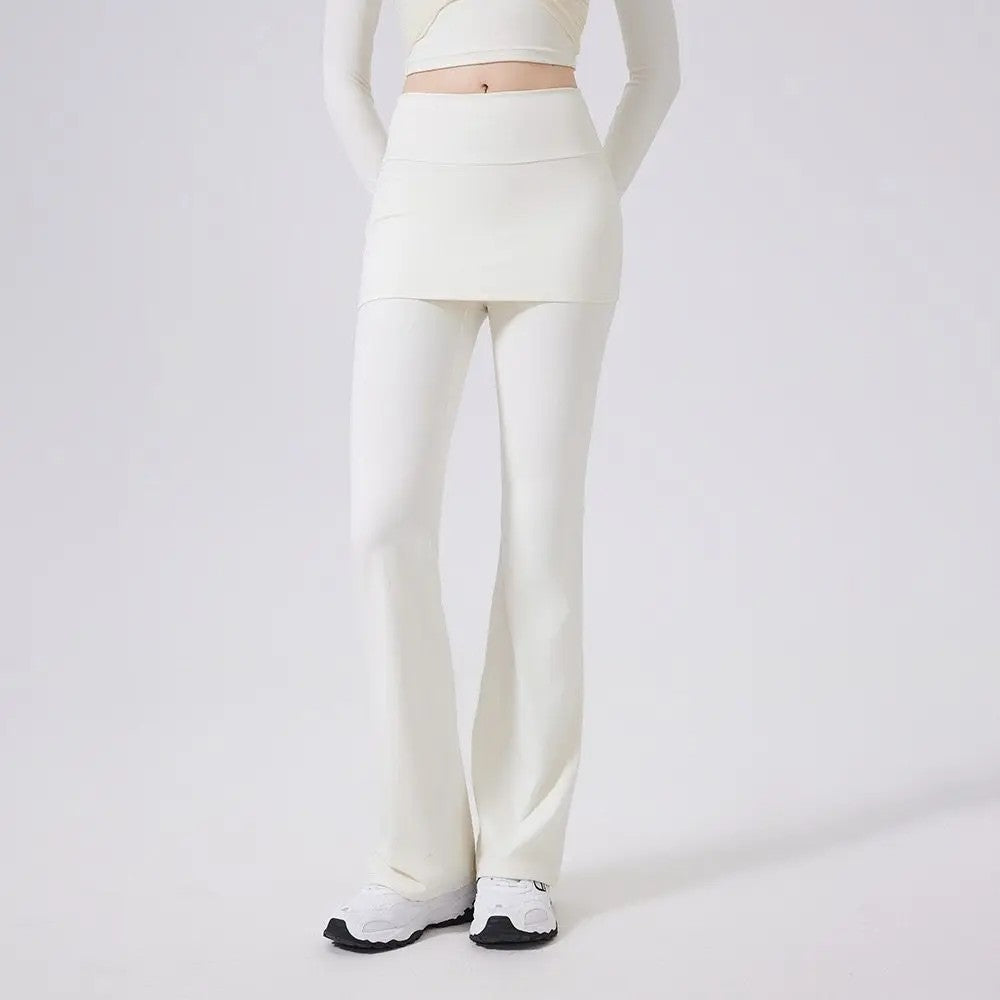 Tempo Flared Skirt Leggings - Ivory