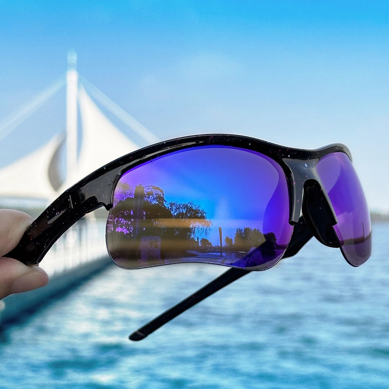 Tempo Polarized Cycling Sunglasses - Onyx Indigo Mirror