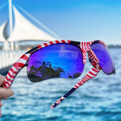 Tempo Polarized Cycling Sunglasses - Union Flag Blue Mirror