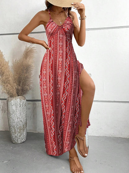 Thira Backless Maxi Dress - Claret