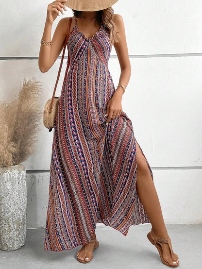 Thira Backless Maxi Dress - Crimson