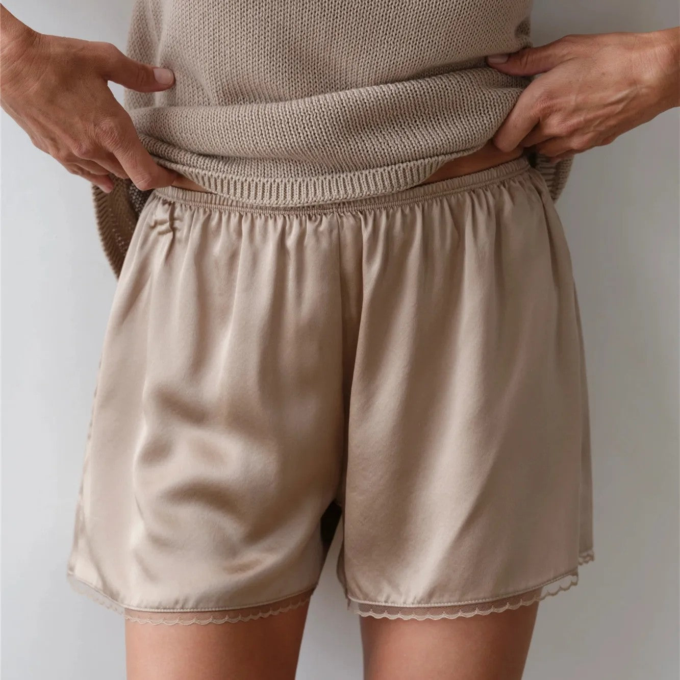 Thornbury Satin Lace Shorts