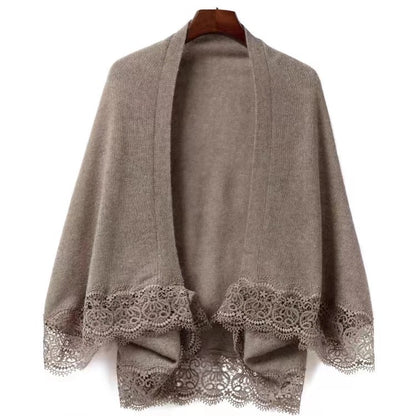 Tivoli Lace Cashmere Shawl - Camel