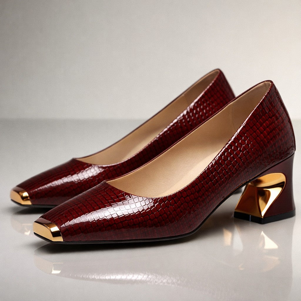 Torino Block Heels - Bordeaux