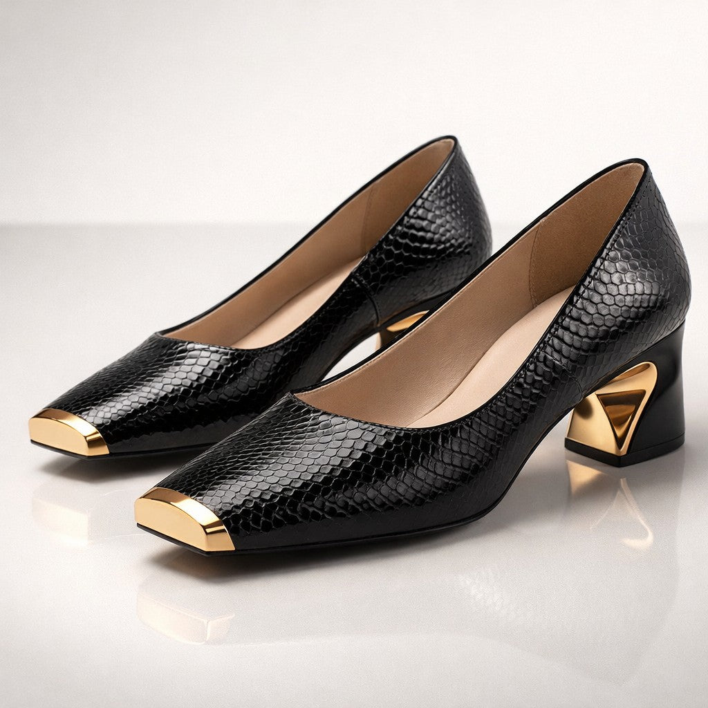 Torino Block Heels - Obsidian