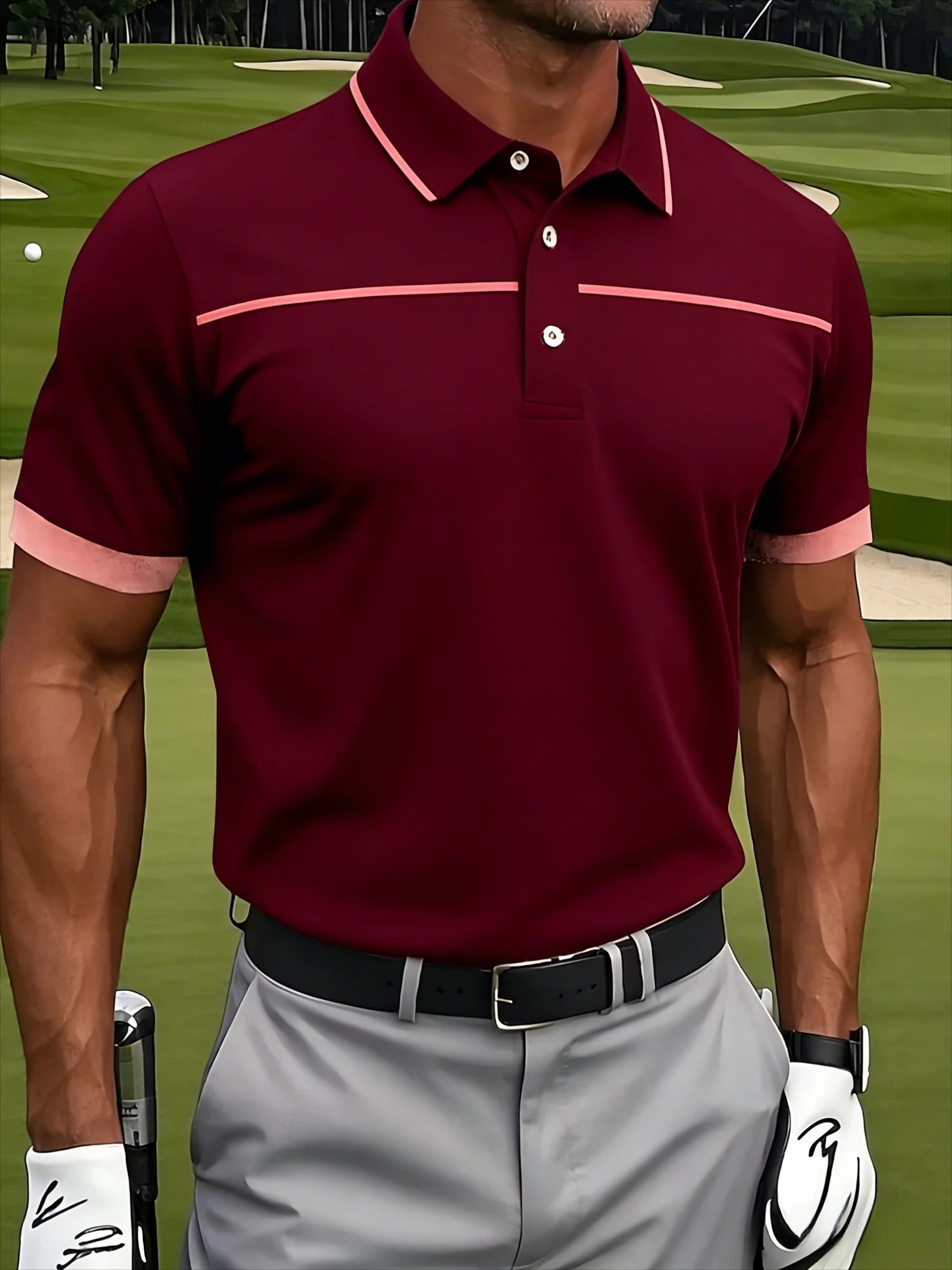 Toulon Streamline Golf Polo - Crimson Peach