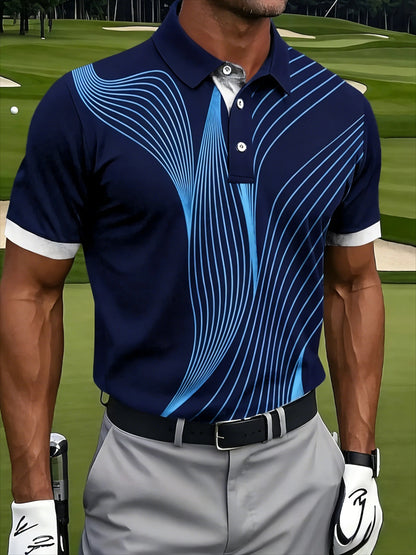 Toulon Streamline Golf Polo - Navy Horizon