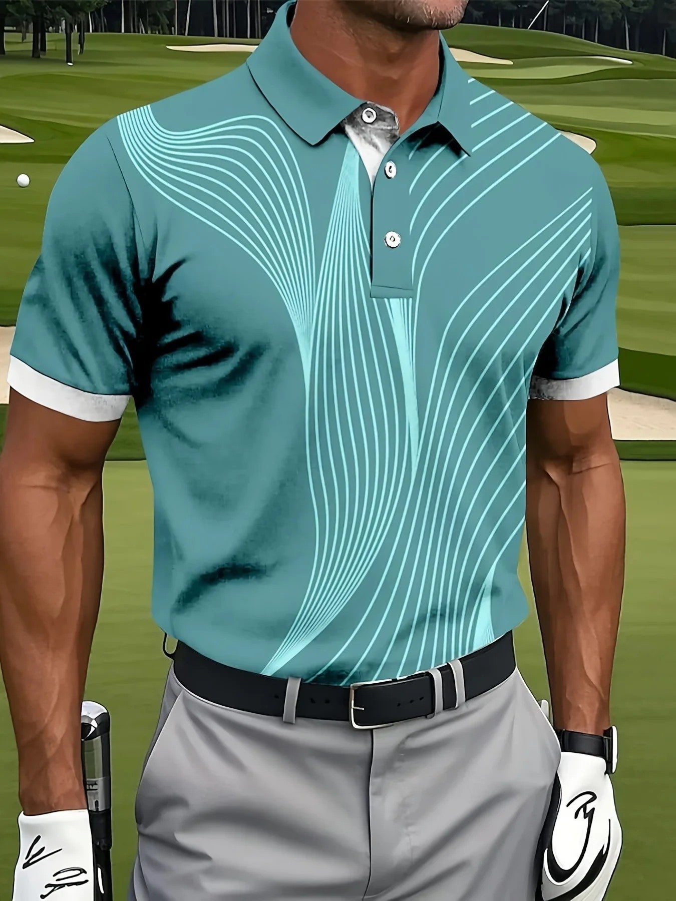 Toulon Streamline Golf Polo - Ocean Teal