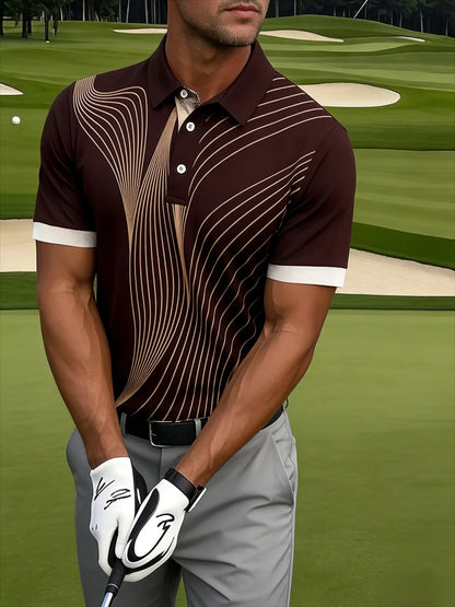 Toulon Streamline Golf Polo - Umber Wave