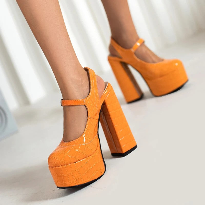 Stresa Patent Leather Platform Heels