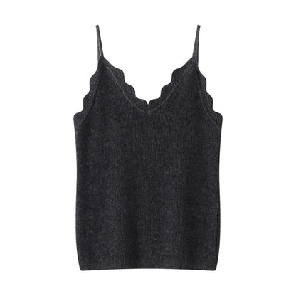 Trento V-Neck Cashmere Camisole - Grey