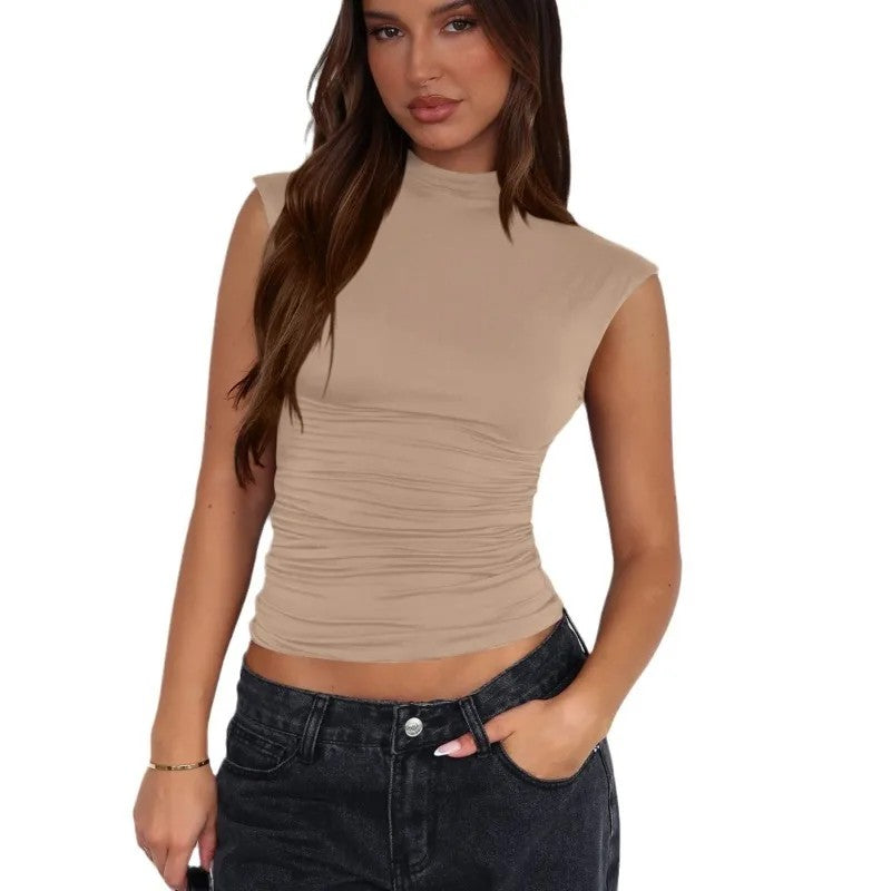 Trieste Half Neck Vest - Sandstone