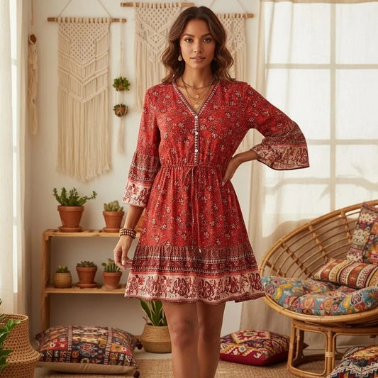 Trogir Rayon Floral Mini Dress