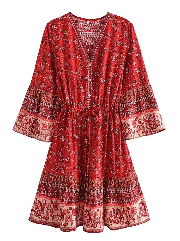 Trogir Rayon Floral Mini Dress