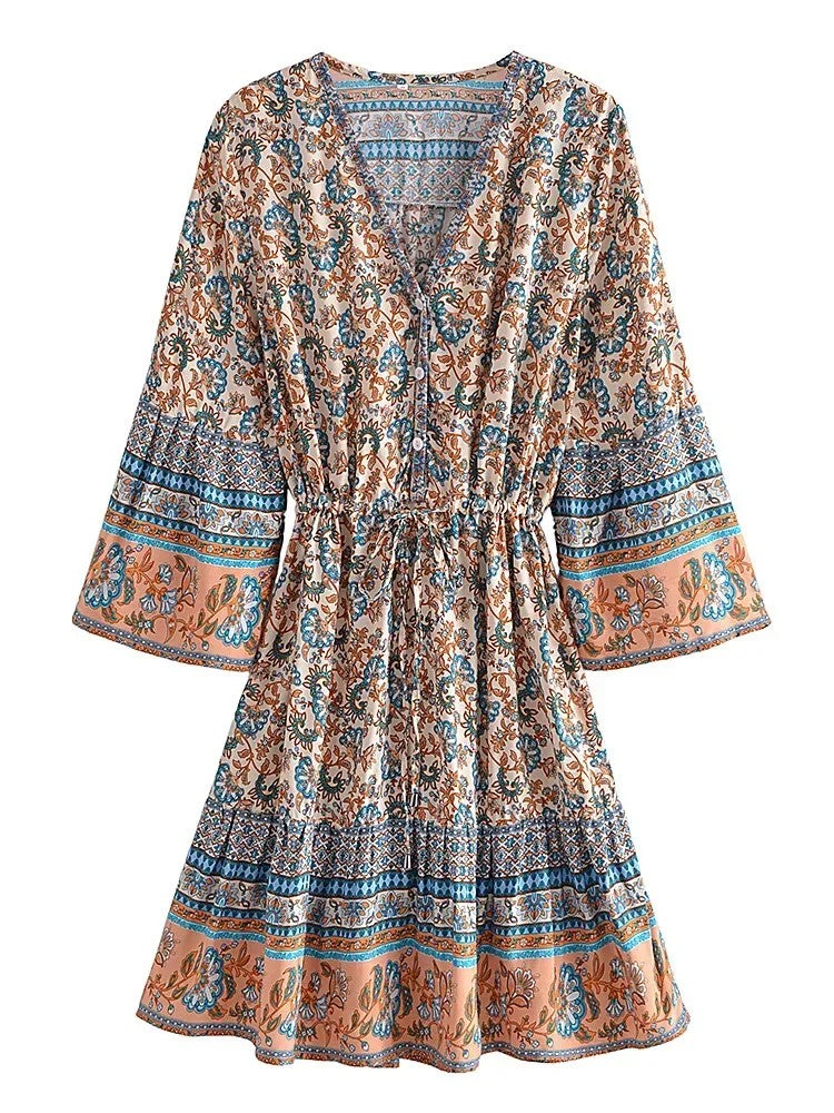 Trogir Rayon Floral Mini Dress
