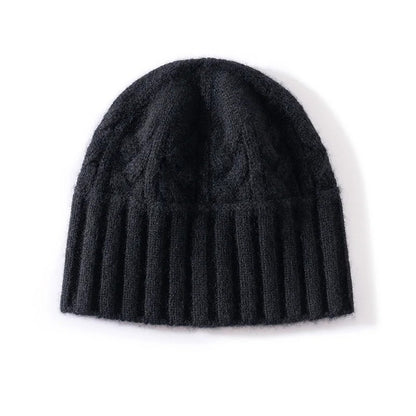 Tundra Cashmere Cable Knit Beanie - Onyx
