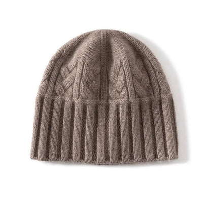 Tundra Cashmere Cable Knit Beanie - Toffee