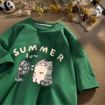 Summer Fun Printed Summer Tee - Forest Green
