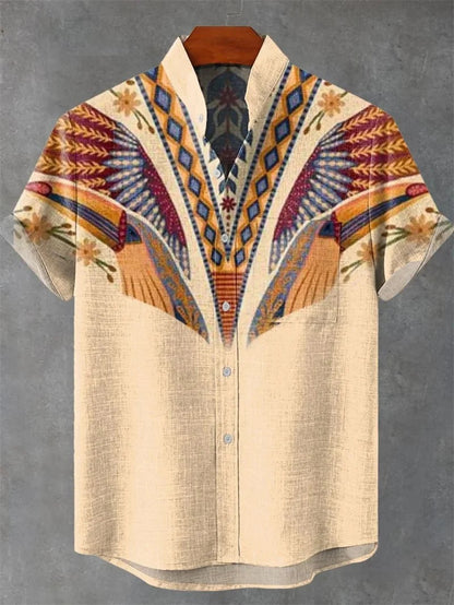 Valais Linen Short Sleeve Shirt - Southwest Weave