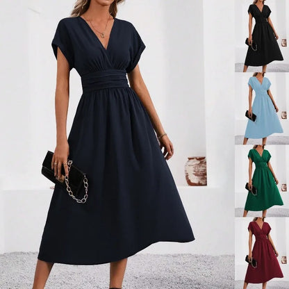 Valais Pleated Batwing Dress