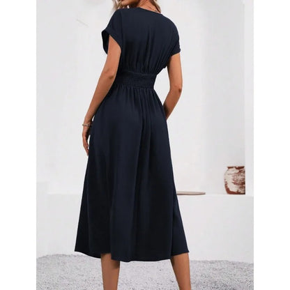 Valais Pleated Batwing Dress