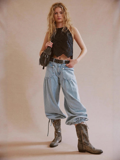 Valais Wide Leg Jeans - Light  Blue