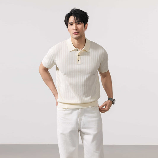 Valen Ribbed Knit Polo
