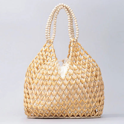 Valenza Woven Beaded Handbag - Yellow