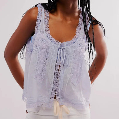 Valette Floral Lace Cami Top - Lavender