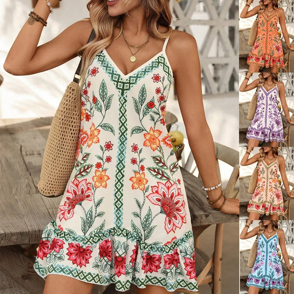 Valle Floral Ruffle Mini Dress