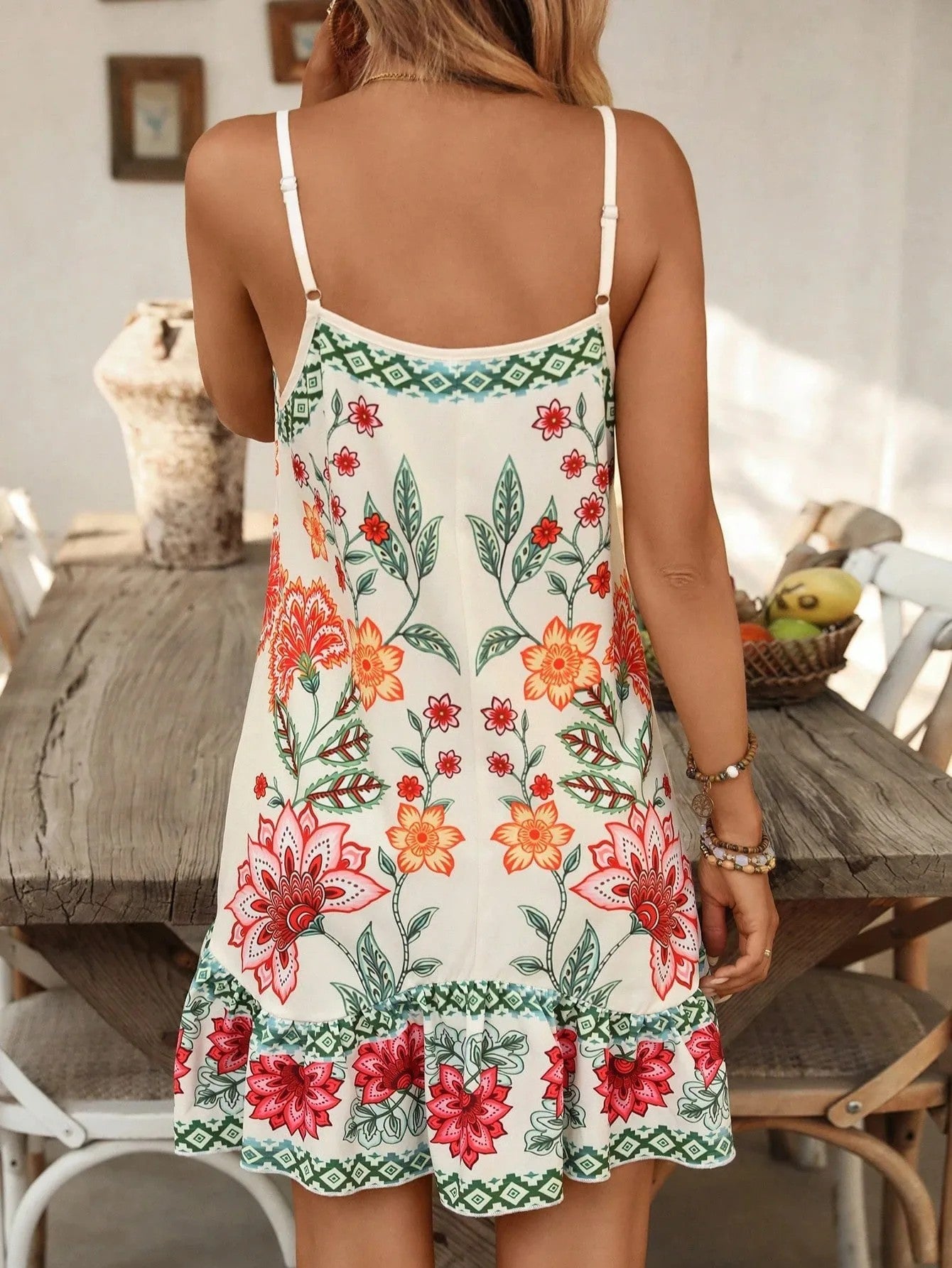 Valle Floral Ruffle Mini Dress