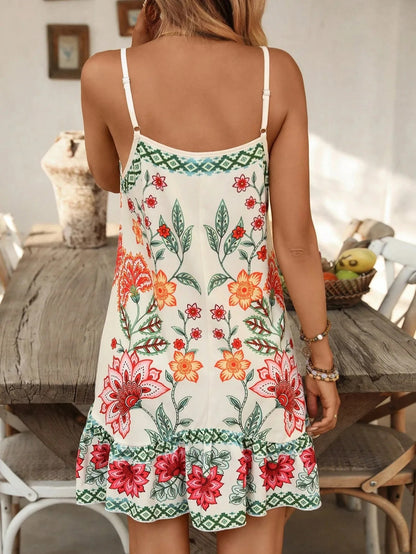 Valle Floral Ruffle Mini Dress