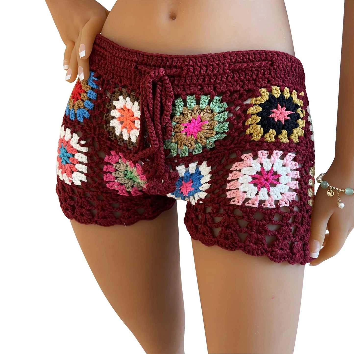 Varese Knit Crochet Shorts - Bone