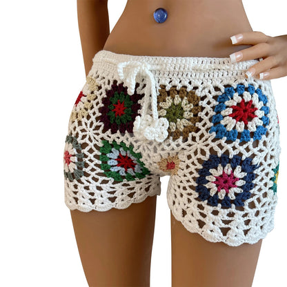 Varese Knit Crochet Shorts - White