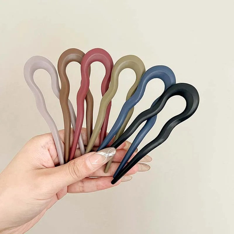 Varese Tortoiseshell Acetate Hair Fork - 6pcs Matte