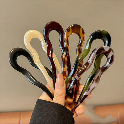 Varese Tortoiseshell Acetate Hair Fork - 6Pcs