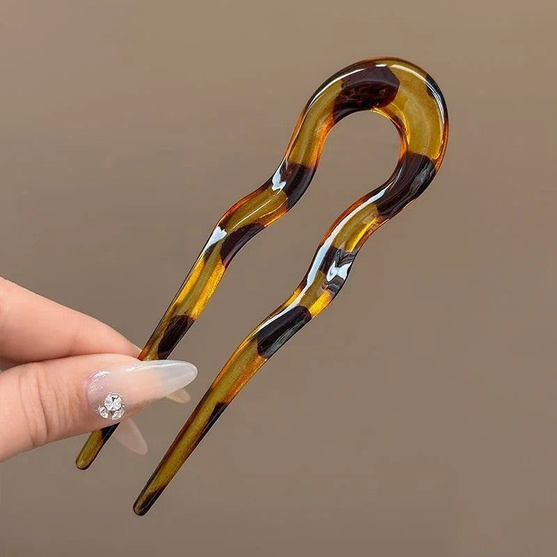 Varese Tortoiseshell Acetate Hair Fork - Tortoise Brown