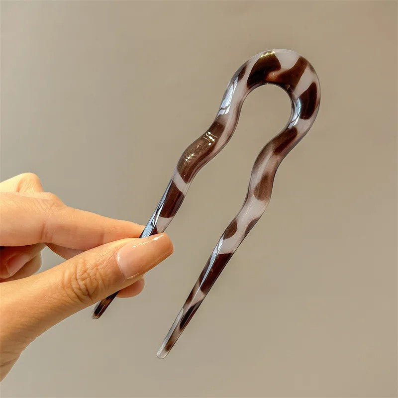 Varese Tortoiseshell Acetate Hair Fork - Tortoise Grey