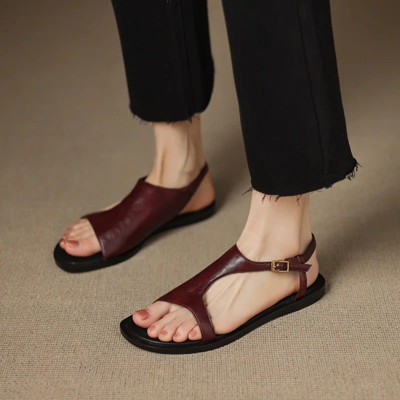 Varena Split Leather Gladiator Sandals