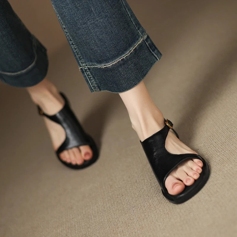 Varena Split Leather Gladiator Sandals