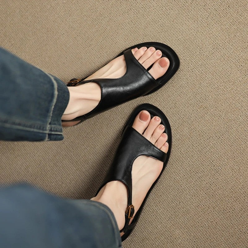 Varena Split Leather Gladiator Sandals