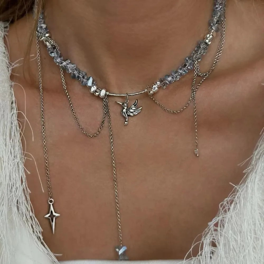Varenna Layered Stone Choker - Multi-Layer Ocean