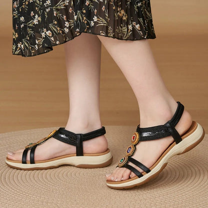 Vela Gemstone Wedge Sandals