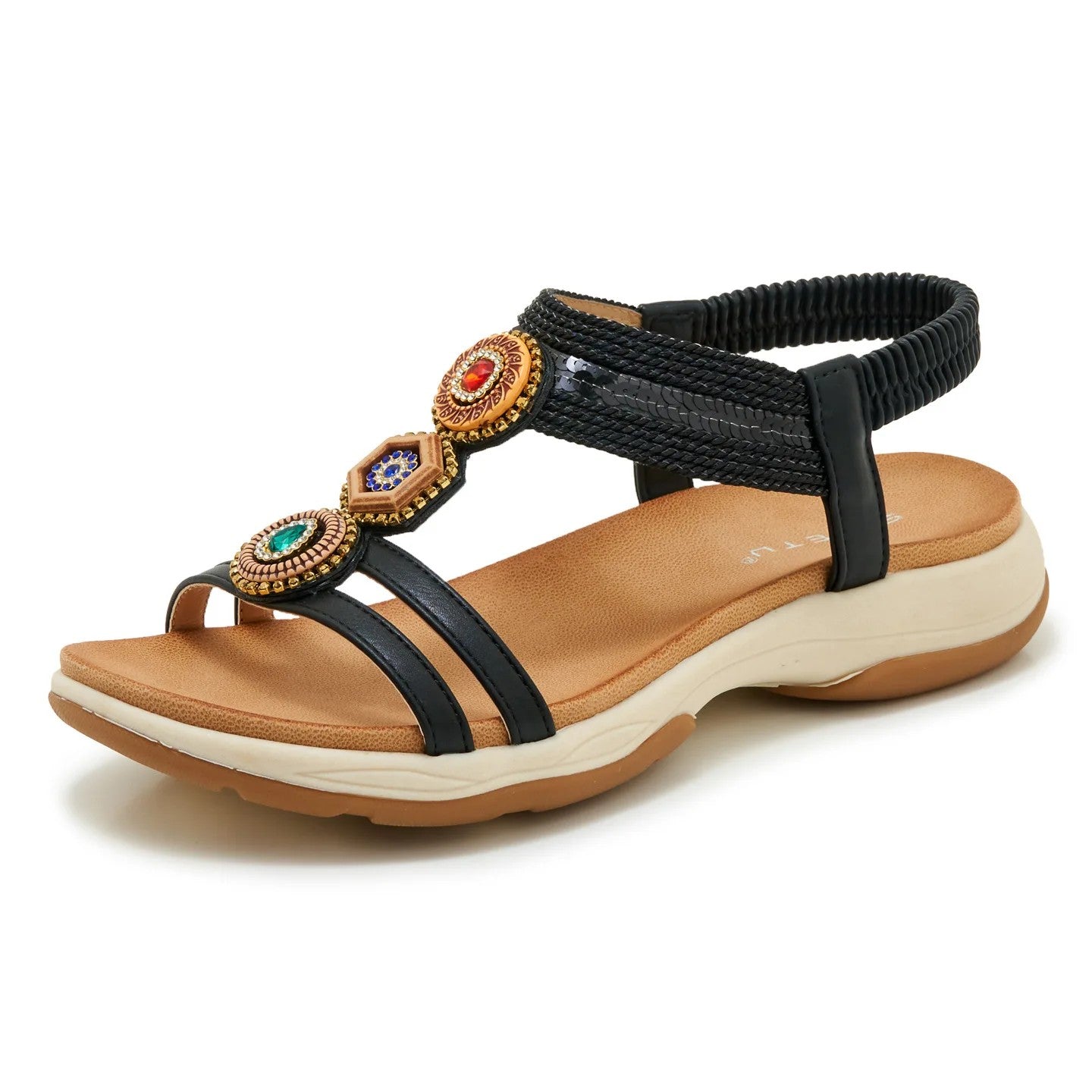 Vela Gemstone Wedge Sandals