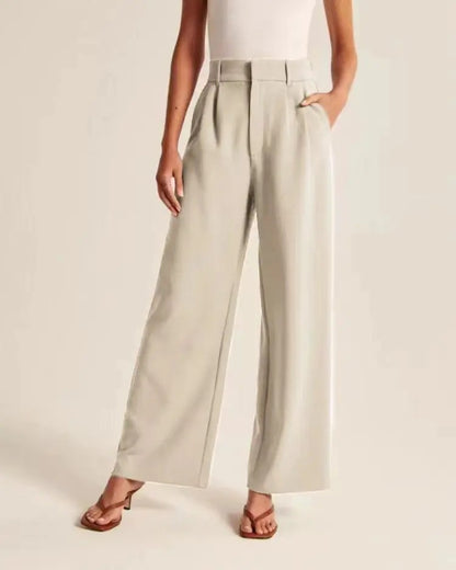 Vela High-Waist Trousers - Apricot