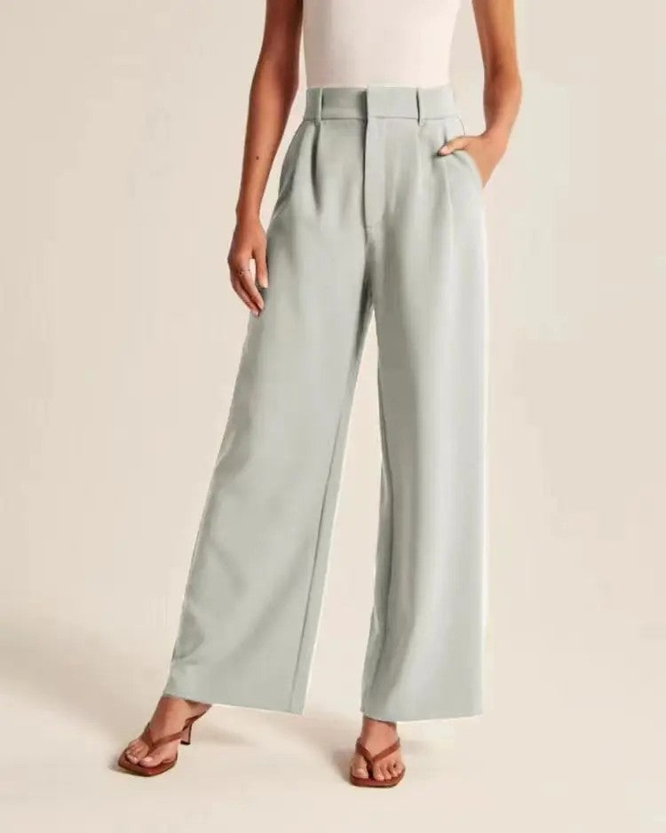Vela High-Waist Trousers - Mint