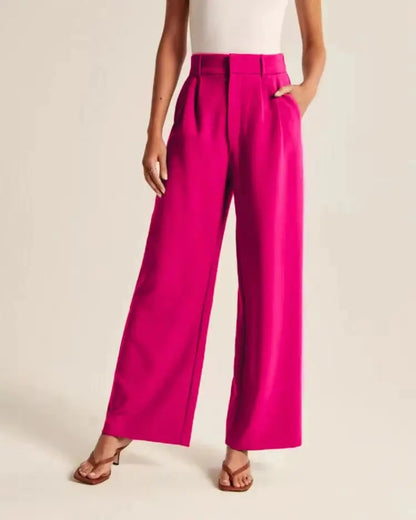 Vela High-Waist Trousers - Rose
