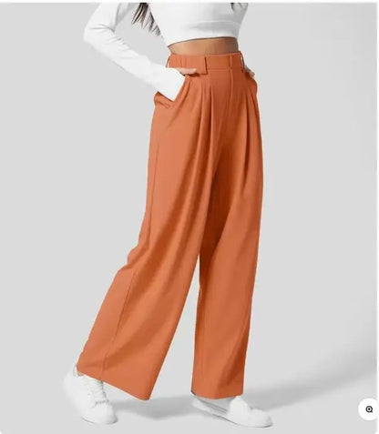 Vela High-Waist Trousers - Terracotta