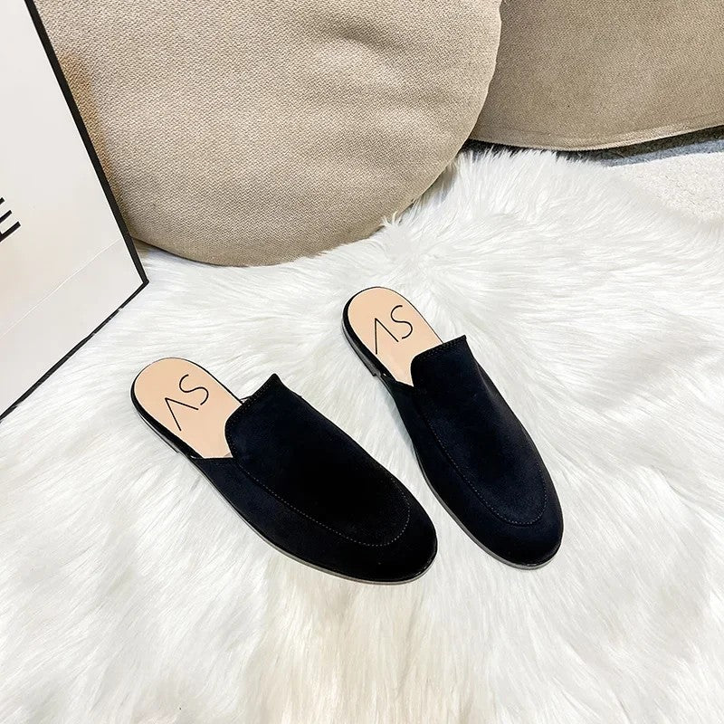 Velari Faux Suede Mules - Onyx
