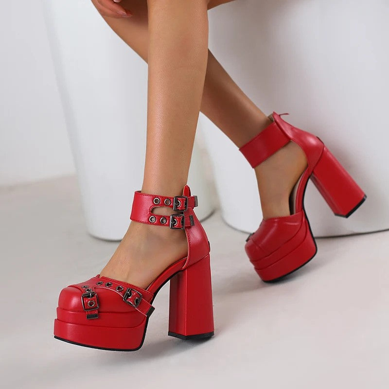 Velari Multi-Buckle Platform Sandals